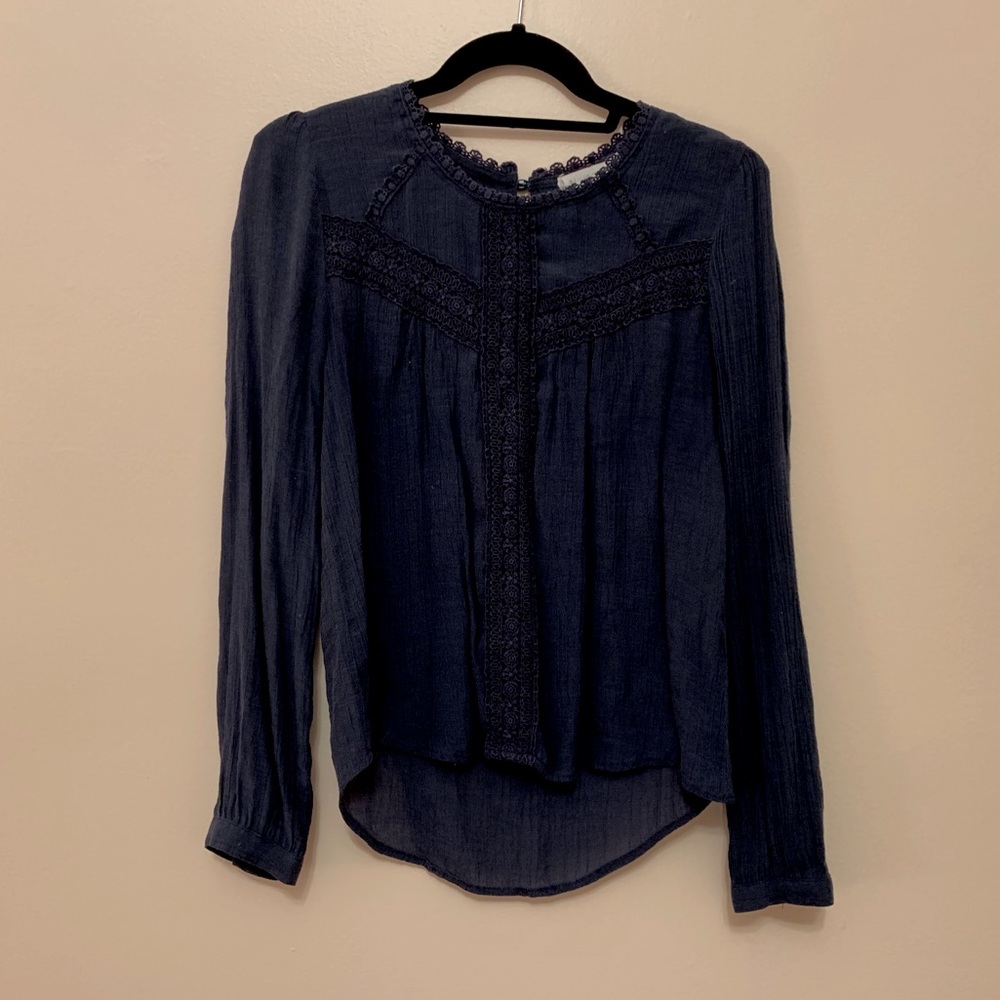 Navy long sleeve blouse